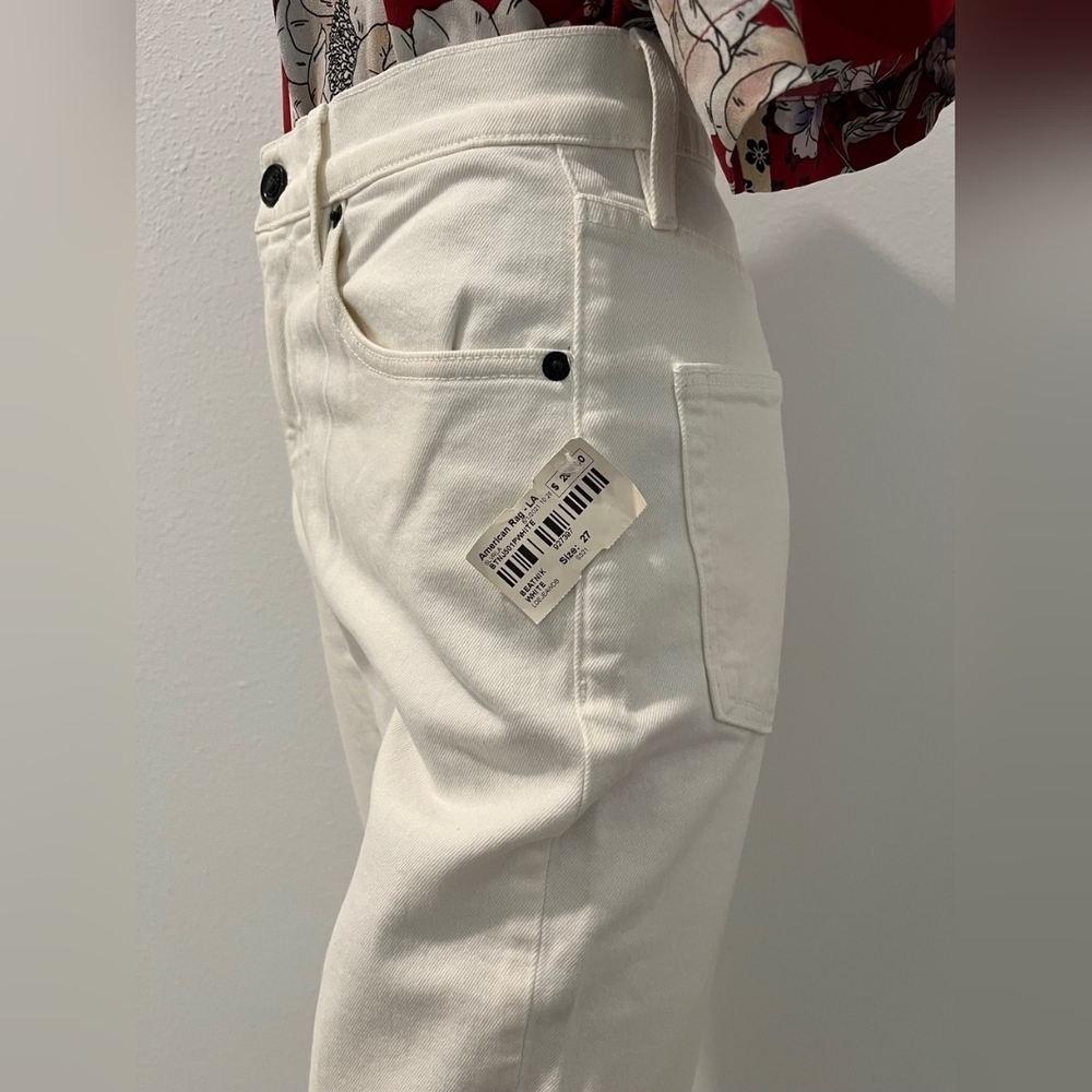 Slvrlake Beatnik Slim Straight High Rise White 5 Pocket Jeans Size 27 NWT - Picture 6 of 14